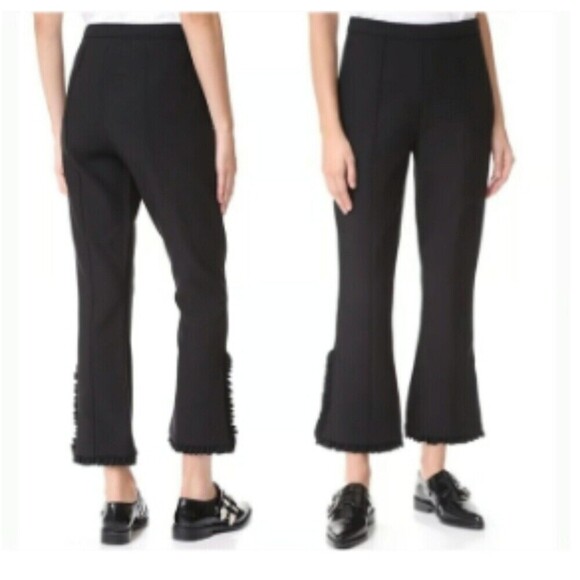 Clinq a Sept Onyx Ruffle Crop Pants Size 2 - Picture 1 of 11